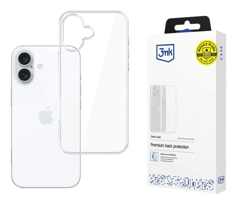 Protective cover 3mk Clear Case for iPhone 16, Transparent