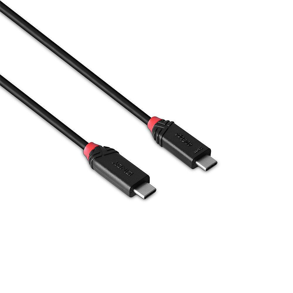 Cablu Lindy 2m USB4 240W Type C, 40 Gbps, Black Line