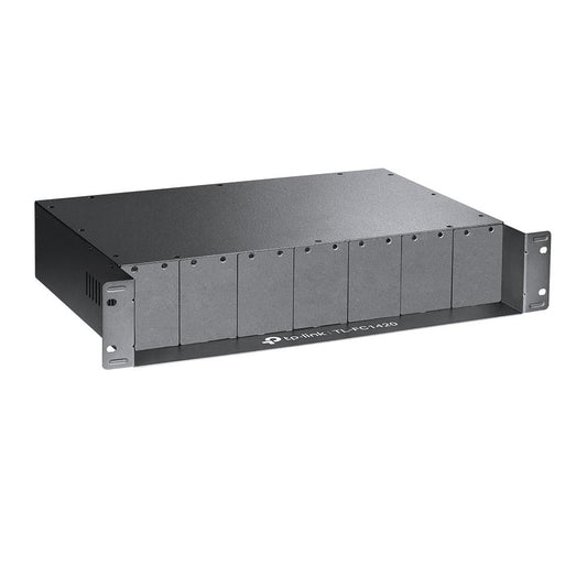 "14-Slot Media Converter Chassis SPEC: 14-Slot, Rackmount FEATURE: Redundant Power Supply, Compatible with TP-Link's Media Converter (5VDC Input)"
