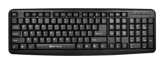 Tastatura Serioux 9400USB, cu fir, US layout, neagra, 104 taste, USB