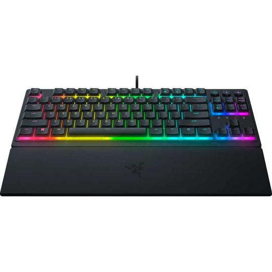 Tastatura gaming mecanica Razer Ornata V3 Tenkeyless, razer Mecha- Membrane Switches, iluminare Chroma RGB, US layout, material taste ABS cu gravare laser si acoperire UV, negru