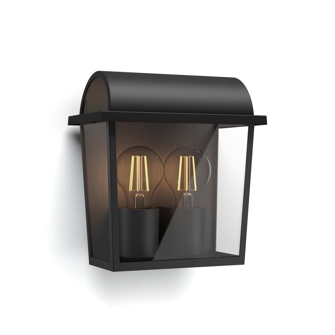 Aplica pentru exterior Philips Harvest UP, 2xE27, max 2x42W, IP44 ,127x208x229mm, Negru