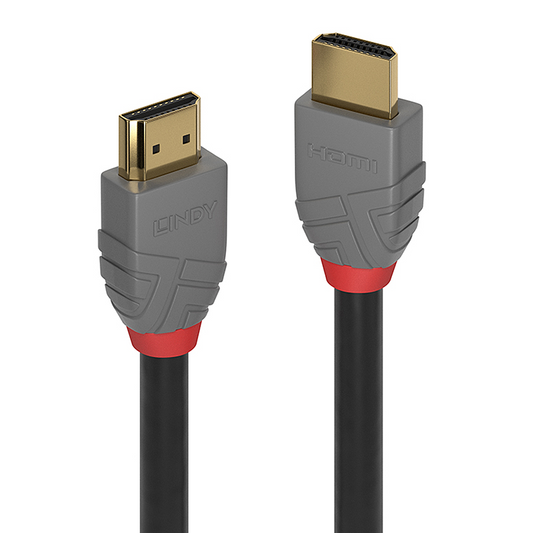 Cablu Lindy 0.5m High Speed HDMI, latime de banda suportata 18Gbps, rezolutie maxima 4096x2160@60Hz 4:4:4 8bit, Anthra