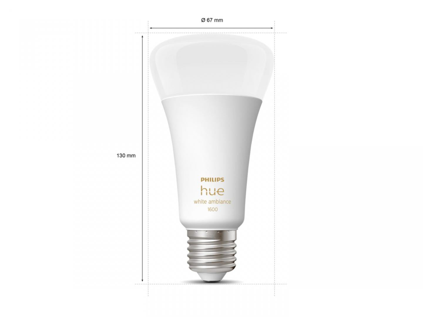 Bec LED inteligent Philips Hue A67, Bluetooth, E27, 13W (100W), 1600 lm ,lumina alba (2200-6500K)