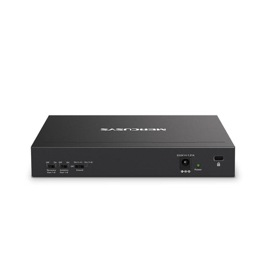 MERCUSYS DESKTOP SWITCH 10PORT MS110P POE, Interfata: 10× 10/100 Mbps, Standarde si protocoale: IEEE 802.3x Flow Control, Dimensiuni: 171*98* 27 mm, Porturi POE: 1-8, Buget POE: 65W.