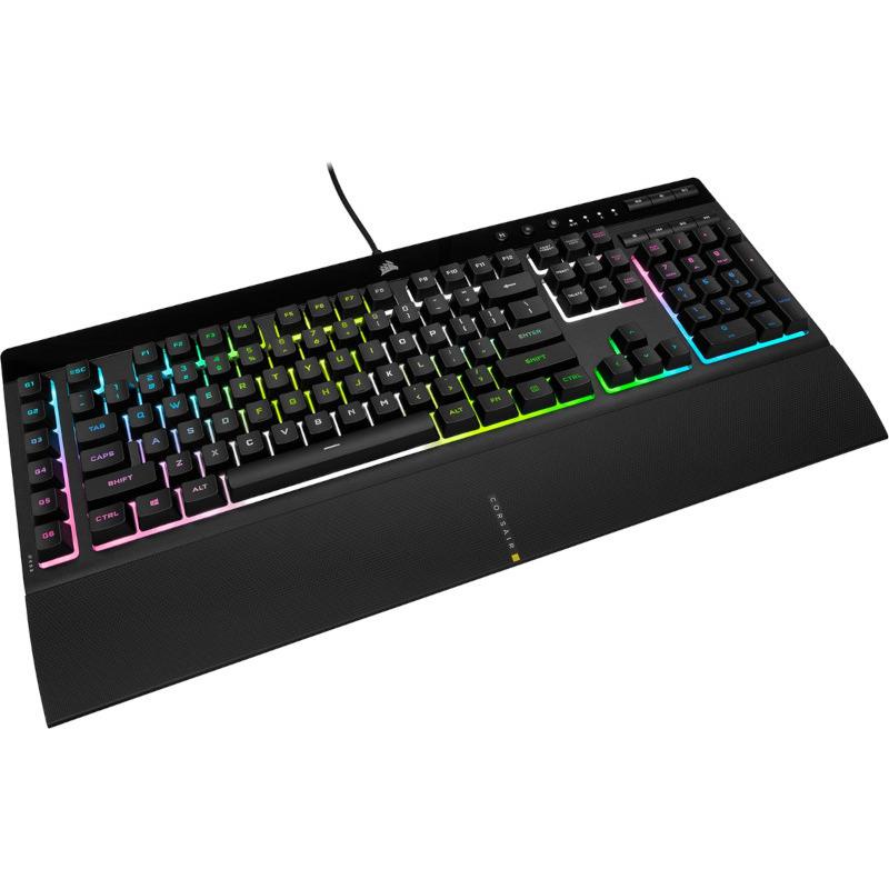 CORSAIR K55 RGB PRO, negru 12-Key Selective with Anti-Ghosting Supported in iCUE Wired Connectivity USB 2.0 Type-A Key Switches RUBBER DOME