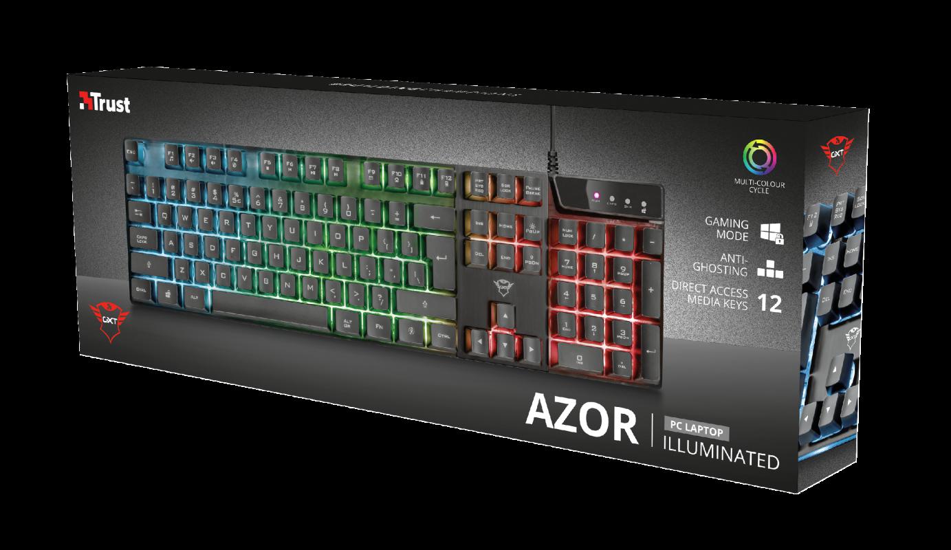 Tastatura Trust GXT 835 Azor, gaming, neagra
