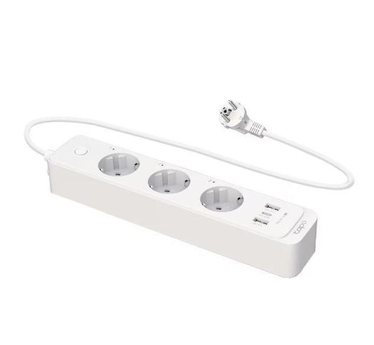 TP-Link SMART WI-FI SOCKET TAPO P300, Protocol: IEEE 802.11b/g/n, Bluetooth 4.2, 2.4 GHz, Cerin?e de sistem, Android 5 sau mai recent, iOS 10 sau mai recent, Dimensiuni: 268*55*40mm, cablu de 1.5m, voltaj maxim: 2300W, 10A, 3 prize, 2 x USB.