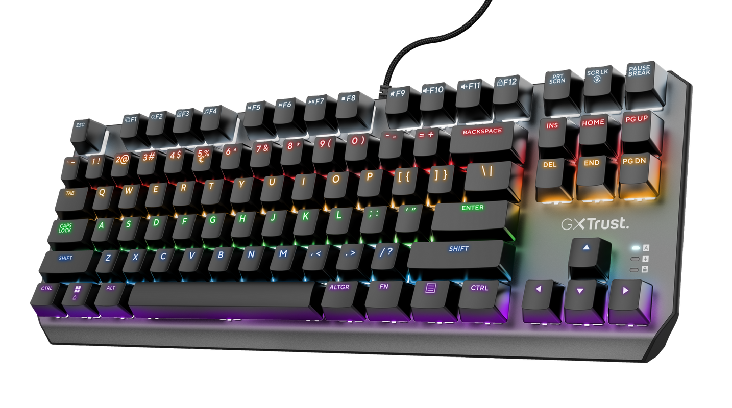 Tastatura Trust GXT834 Callaz Tenkeyless cu fir mecanica, negru