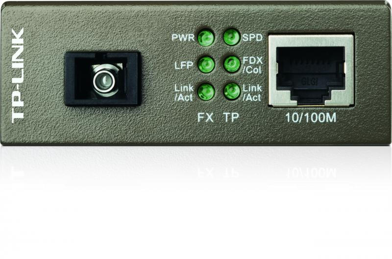 "Omada 10/100 Mbps RJ45 to 100 Mbps Single-mode SC WDM Bi-Directional Fiber Converter PORT: 1× 100Mbps SC Port, 1× 10/100M RJ45 Port (Auto MDI/MDIX) SPEC: Full-duplex, Tx:1550 nm, Rx:1310 nm, Up to 20 km, Chassis TL-MC1400 Rack-mountable"