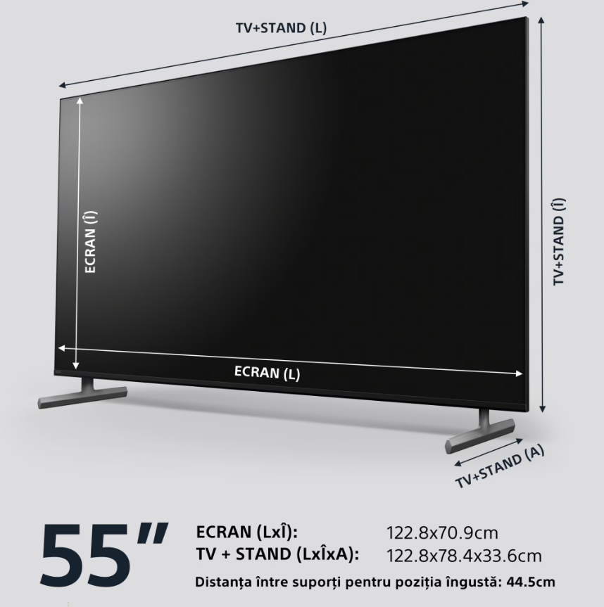 Televizor Sony BRAVIA LED 55X85L, 139 cm, Smart Google TV, 4K Ultra HD, 100Hz, Clasa F (Model 2023)