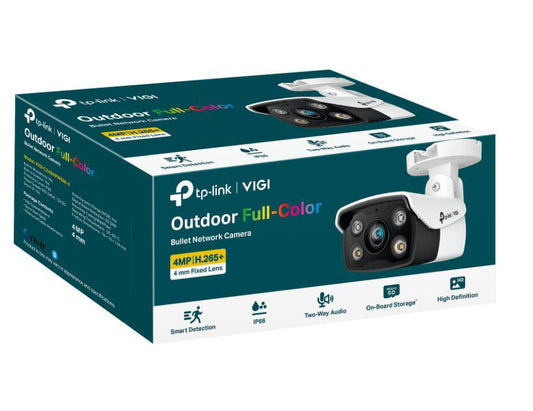"TP-LINK VIGI 4MP Outdoor Bullet Network Camera,VIGI C340(4mm), 1/3""Progressive Scan CMOS, obiectiv: 4mm, F1.6, unghi vizualizarehorizontal FOV: 79°, vertical FOV: 43°, diagonal FOV: 93°,distanta IR: 30mm, interfata : 1 x RJ45 10/100M, ip66"