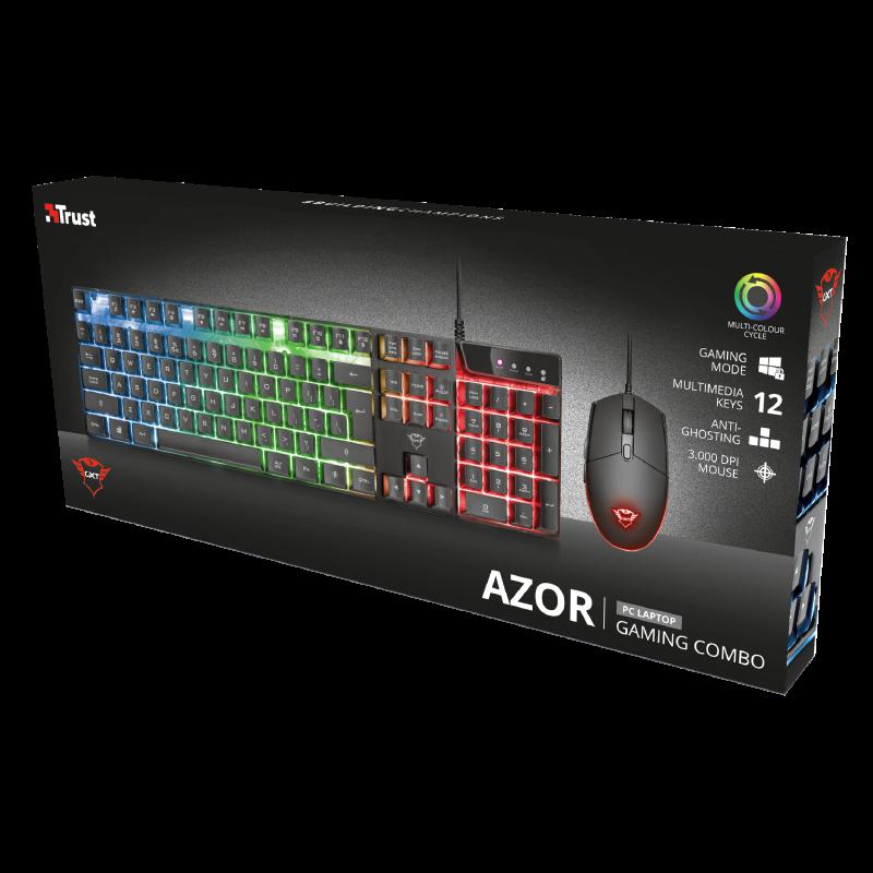 Kit Tastatura + Mouse Trust GXT 838 Azor Gaming Combo, negru