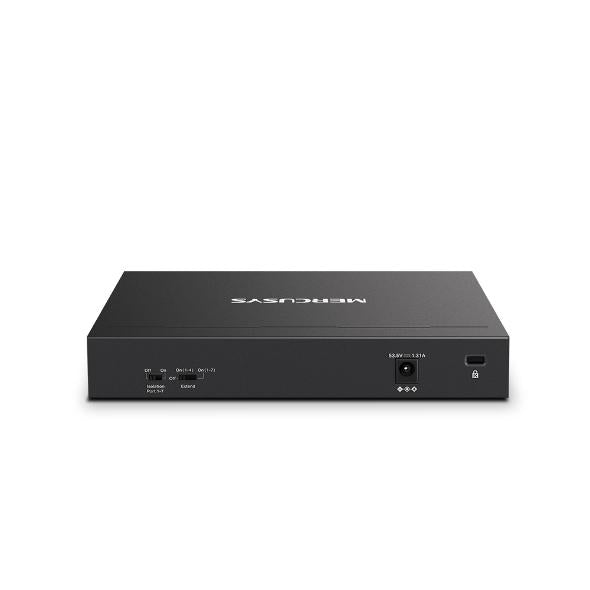 Switch Mercusys Desktop 8 porturi Gigabit, MS108GP, 7 porturi POE (1-7) , buget POE: 65 W, Standarde si protocoale: IEEE 802.3x Flow Control, Dimensiuni: 171*98*27 mm.
