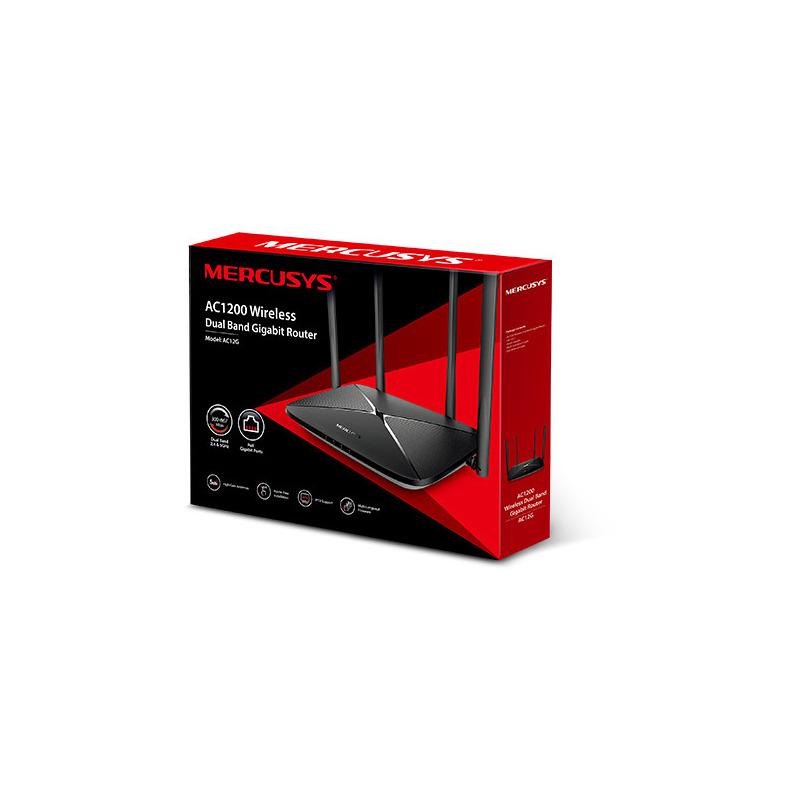 Router wireless MERCUSYS Gigabit AC12G, AC1200, WiFI 5, Dual Band