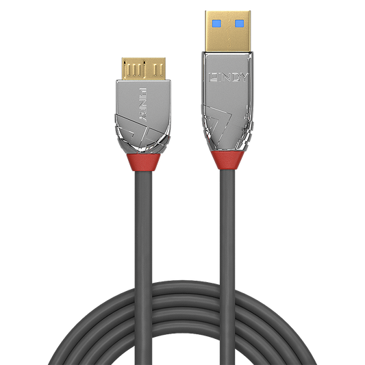 Cablu Lindy 0.5m USB 3.2 Type A to Micro-B, latime de banda 5Gbps, Cromo line