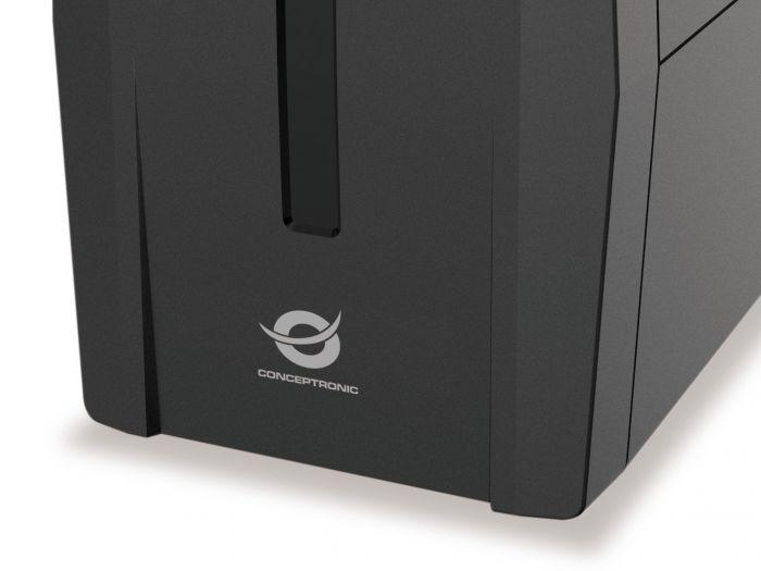 Conceptronic ZEUS02ES 850VA 480W UPS, Schuko x 2, HID USB, RJ45 In/Out, AVR, 96 x 286 x 138 mm