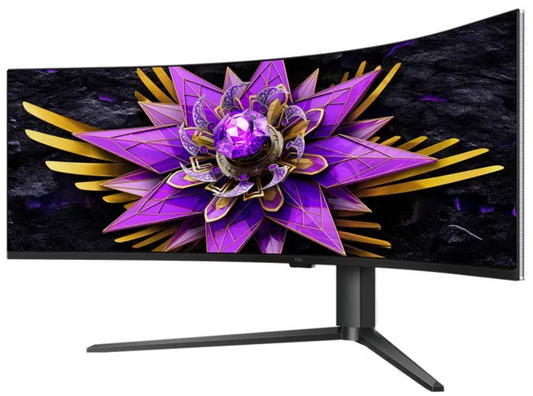 Monitor Gaming Curbat QD-mini LED TCL 57R94 57", Dual UHD (7680x2160), 120Hz, 1ms, AMD FreeSync™ Premium, NVIDIA G-Sync Compatible, R1000, Boxe 10W x2, USB Type-C 90W, Hub USB, 2x HDMI, DisplayPort, Pivot, VESA, alb