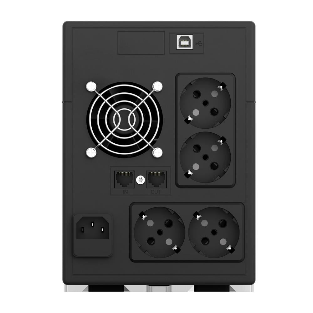 UPS nJoy Cadu 2000, 2000VA/1200W, Afisaj LCD cu ecran tactil, 4 x prize Schuko