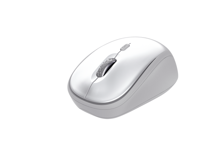 Kit Trust Ody II wireless, cu taste silentioase, cu functie de power saving, rezistenta la stropire, conectare tip USB-A 2.0, include 2 baterii, compatibila PC/Laptop (Windows, MacOS, Chrome OS), rezolutie mouse 1600 DPI, optic, alb