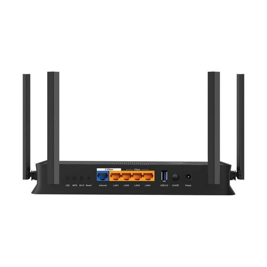Router Wireless TP-Link ARCHER BE230, 1× 2.5 Gbps WAN port, 1× 2.5 Gbps LAN port and 3× 1 Gbps, 6 antene externe, tri-band, Buton WirelessON/OFF,buton WPS