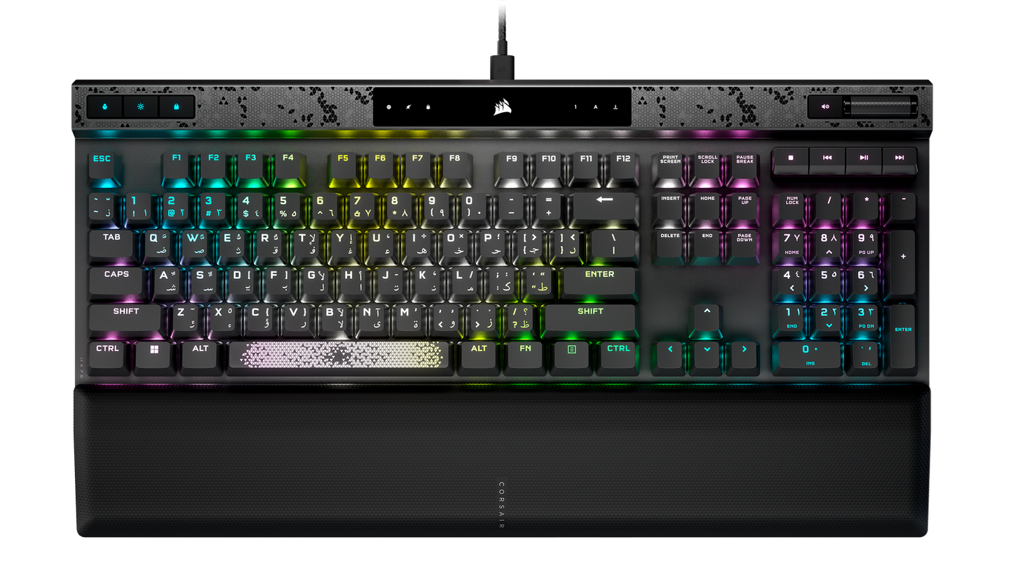 Tastatura mecanica CORSAIR K70 MAX RGB, Multiplatforma, Onboard Profiles up to 50, wirewed, CORSAIR MGX, Supported in iCUE