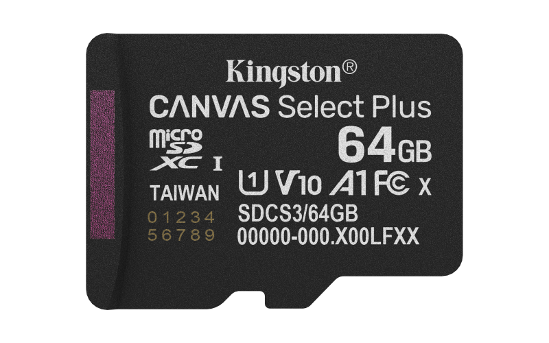 Card de Memorie MicroSDXC Kingston,64GB,Canvas Select Plus,Fara Adaptor
