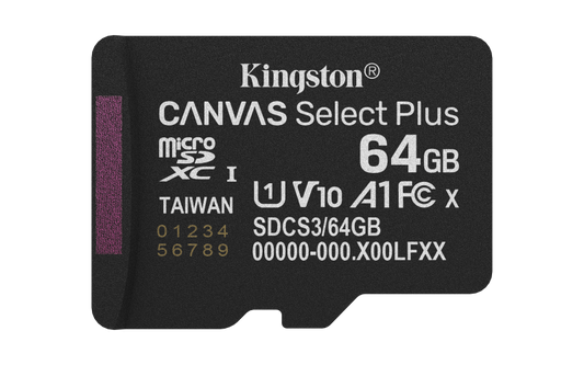 Card de Memorie MicroSDXC Kingston,64GB,Canvas Select Plus,Fara Adaptor