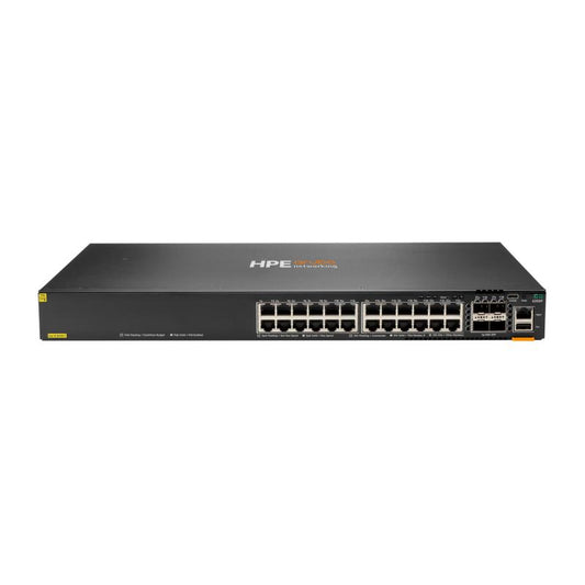 HPE Aruba Networking CX 6300F 24-port 1GbE Class 4 PoE and 4-port SFP56 Switch