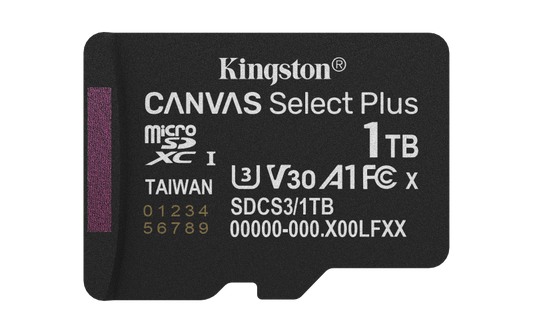 Card de Memorie MicroSDXC Kingston, 1TB, Canvas Select Plus,Fara Adaptor