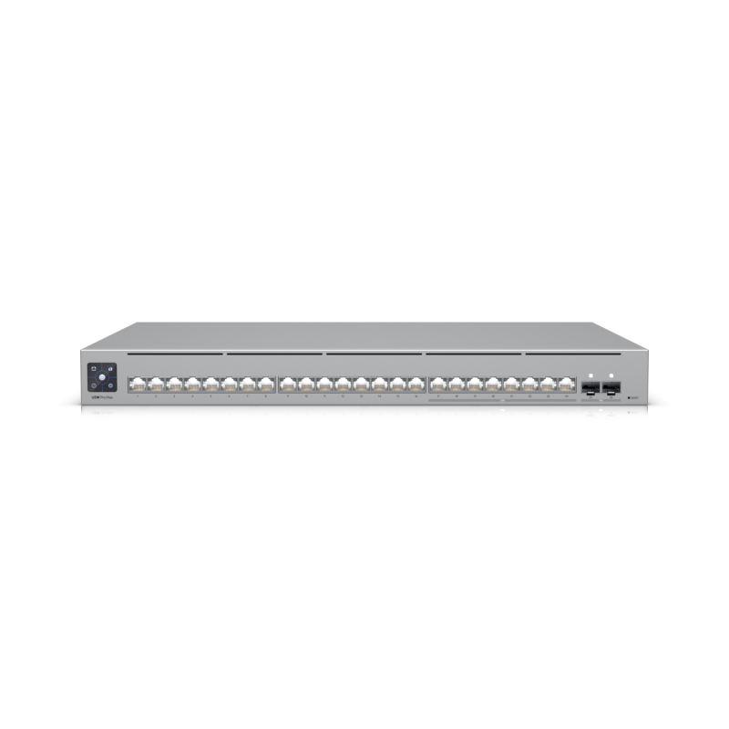 Ubiquiti Unifi Pro Max, Ethernet In-Band, (16) porturi GbE RJ45, (8) porturi 1/2,5 GbE RJ45, (2) porturi 10G SFP+, 112 Gbps, sursa alimentare AC/DC, intern?, 450W