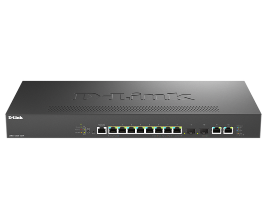Switch D-Link DMS-1250-12TP , 8 porturi Gigabit, 2 porturi SFP+, Protocol 802.1D STP 802.1s MSTP 802.1w RSTP, rackabil
