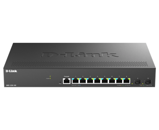 Switch D-Link DMS-1250-10S , 8 porturi Gigabit, 2 porturi SFP+, Protocol 802.1D STP 802.1s MSTP 802.1w RSTP, rackabil