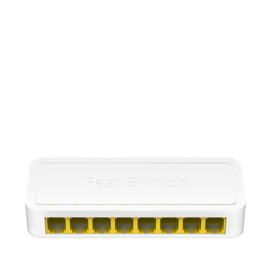 CUDY 8-Port 10/100 Mbps Desktop Switch, 8 10/100M RJ45 Ports, Loop Detection, Desktop Plastic Case, Power Saving, Plug & Play, Wall-Mount