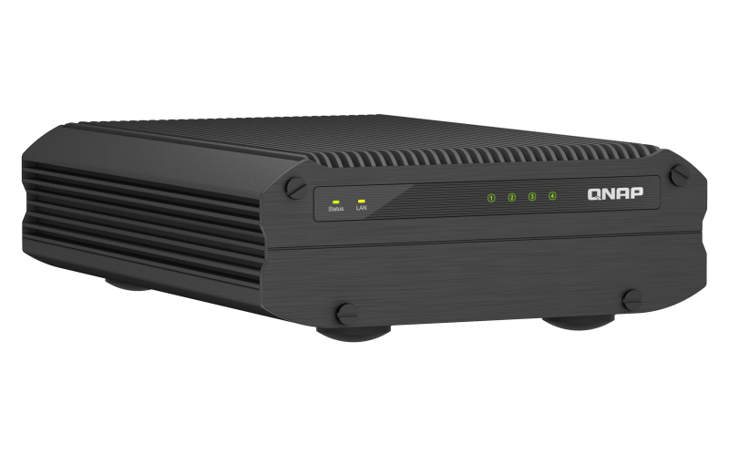 NAS QNAP I410X 4-Bay, CPU Intel® Atom® x6425E 4-core/4-thread Processor, RAM onboard 8GB (not expandable), 2.5" SATA SSD 6Gbps HDD (neincluse), LAN: 10 x 2.5GbE, Desktop, Adapter, garantie 3 ani