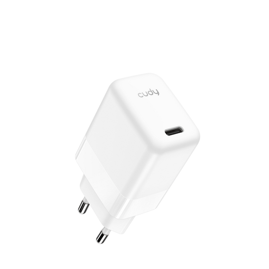 CUDY 30W USB-C Charger, GaN, 1 USB-C port, QC+PD 3.0, EU plug, for iPhone 12 Series and above, Galaxy, iPad, MacBoook Air and More