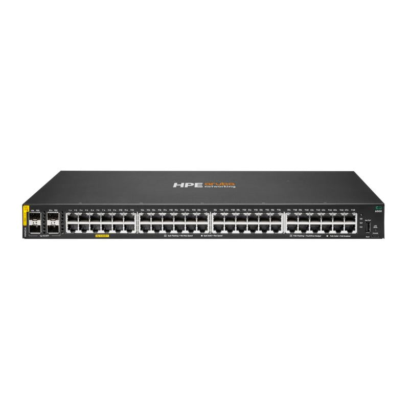 HPE Aruba Networking CX 6000 48G Class4 PoE 4SFP 370W Switch
