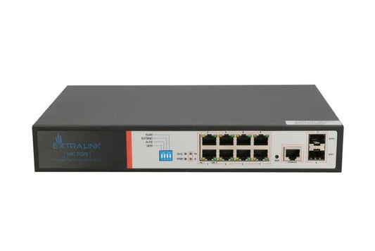 Extralink VICTOR  PoE Switch  8x Gigabit PoE/PoE+ 2x SFP 1x Console Port 150W Managed