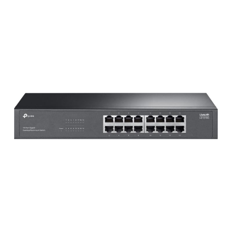 "LiteWave 16-Port Gigabit Switch PORT: 16× Gigabit RJ45 Ports SPEC: 1U 13-inch Rack-mountable Steel Case FEATURE: Plug and Play"