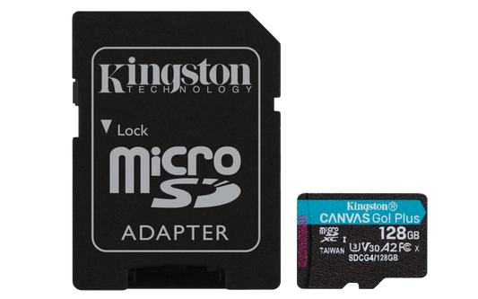 Card de Memorie MicroSDXC Kingston,128GB,Canvas GO Plus,Cu Adaptor