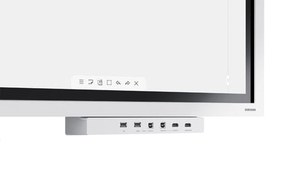Tray conectivitate pentru display interactiv SAMSUNG Flip 2 55"/65"; HDMI Out, Conectivitate NFC pentru proiectarea telefonului pe display; aduce mufele din spate in fata pentru convenienta.