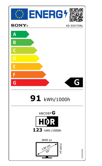 Televizor Sony BRAVIA LED 55X75WL, 139 cm, Smart Google TV, 4K Ultra HD, Clasa G