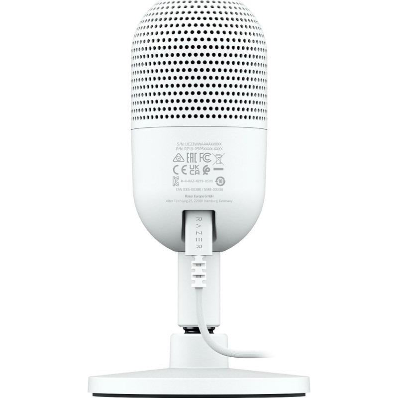 Microfon Razer Seiren V3 Mini White USB, frecventa raspuns 20 Hz - 20000 Hz, sensibilitate 110 dB (THD > 1% at 1 kHz), alb