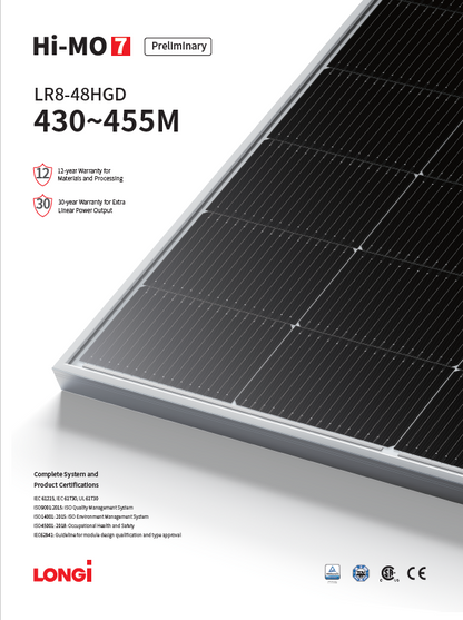 Panou solar Hi-MO 7 LR8-48HGD 445MGlass-glass, bifacial, MC4-EVO 2