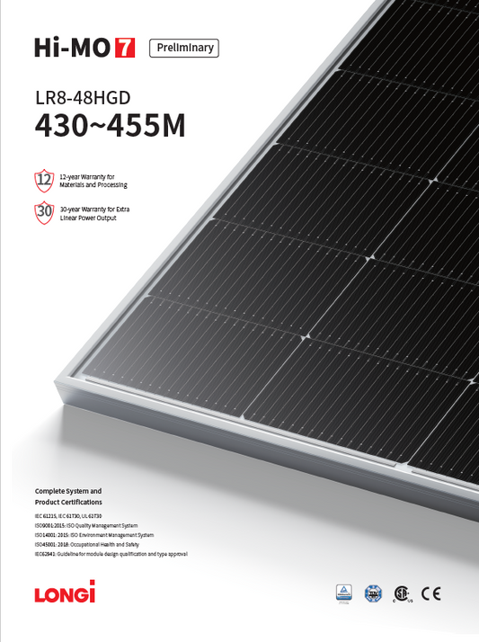 Panou solar Hi-MO 7 LR8-48HGD 445MGlass-glass, bifacial, MC4-EVO 2