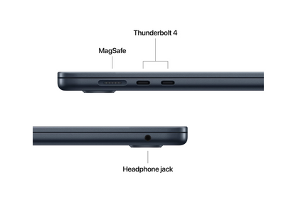 MacBook Air 15.3" Retina/Apple M4 (CPU 10-core, GPU 10-core, NeuralEngine 16-core)/16GB/512GB - Midnight - US English (CTO from MW1M3RO/A)