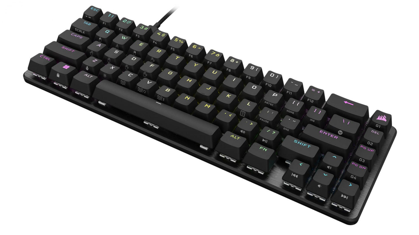 CORSAIR K65 PRO MINI RGB 65% mecanica, negru  Full Key (NKRO) with 100% Anti-Ghosting Supported in iCUE Profiles up to 50 Wired Connectivity USB 3.0 or 3.1 Type-A