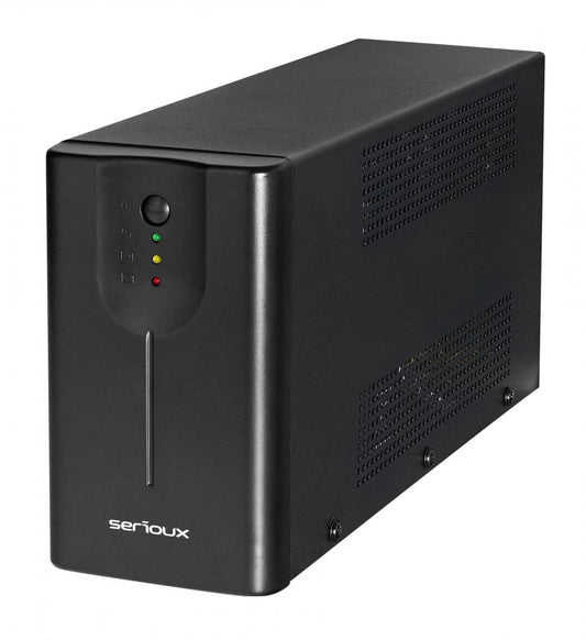 UPS Serioux Line Interactive 1500LI, Led, capacitate 1500VA/900W, 4 prize Schuko , baterie 12 V / 8.0 Ah × 2, timp mediu de functionare pe baterii 8 min - 50% sarcina, management USB/RJ45, software inclus