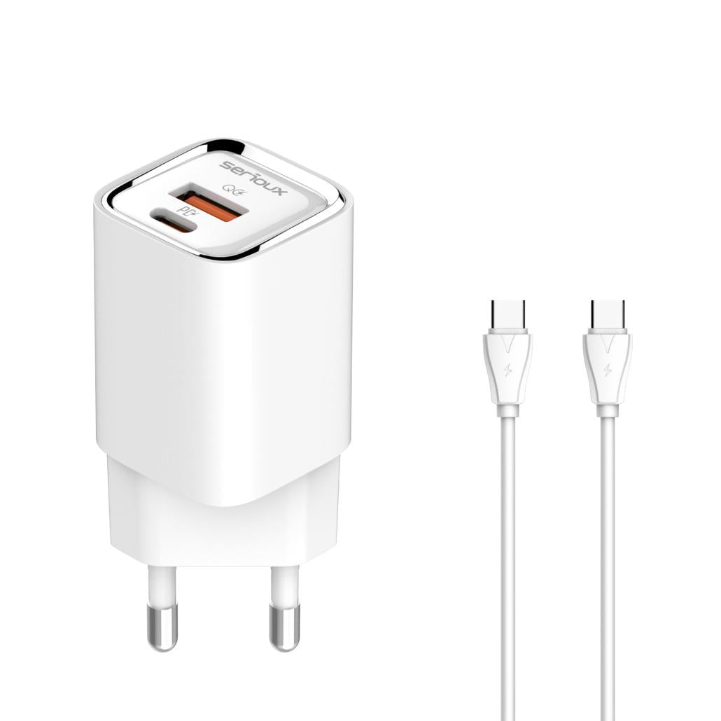 Incarcator retea Serioux 30W Quick Charge, Intrare AC100-240V~ 50/60Hz 0.7A Max, PD Ie?ire: 5V-3A, 9V-3A, 12V-2.5A, 15V 2A, 20V=1.5A (30W), QC Ie?ire: 5V-3A, 9V-2A, 12V=1.5A (18W), PD+QC=5V=3.6A, Total: 30W Max