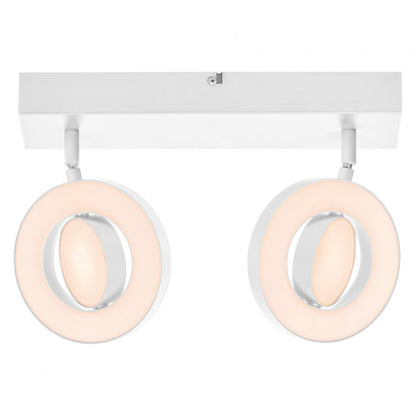 Spot LED dublu ajustabil Ledvance DECOR SATURN, 21W, 2180 lm, lumina alba (3000K-6500K), IP20, 460mm, Alb, clasa energetica F